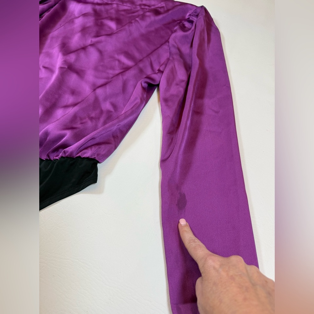Strut and Bolt purple wrap bodysuit FLAW size small (Bin X) - Picture 4 of 10